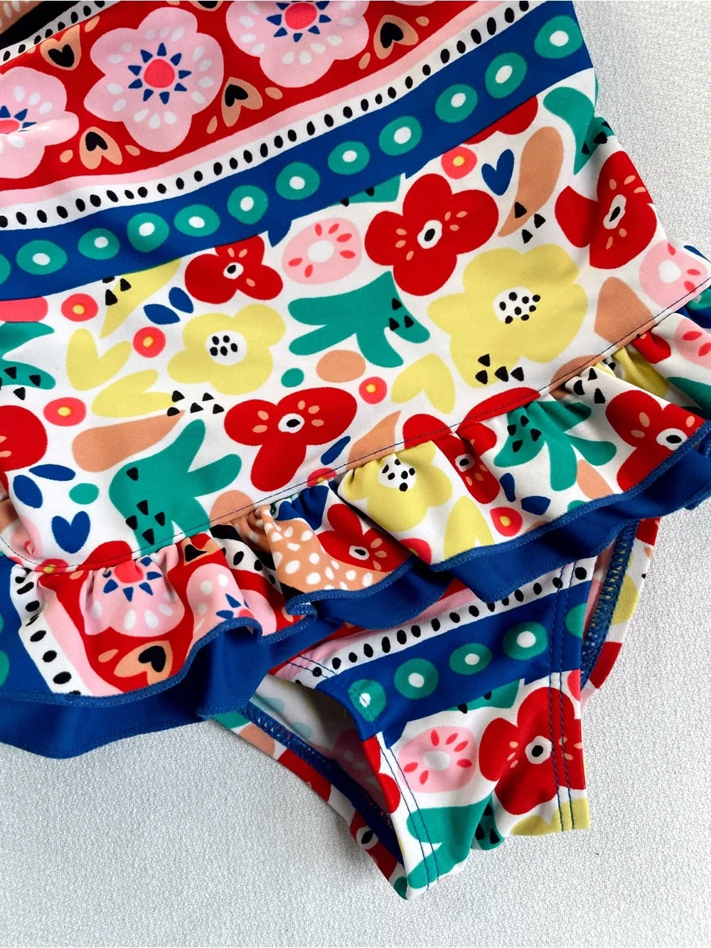FLOATIMINI Bathing Suit Swimsuit Swimwear Floral Bow Rainbow 3T Swim Beach